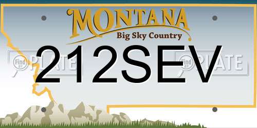 212SEV Montana License Plate