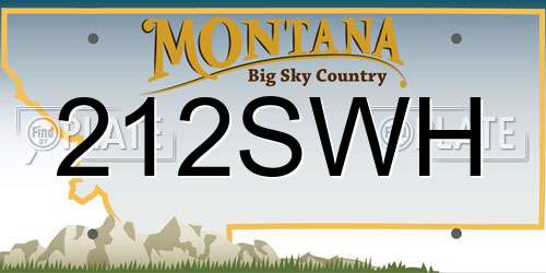 212SWH Montana License Plate