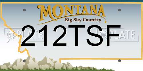 212TSF Montana License Plate