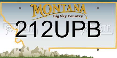 212UPB Montana License Plate