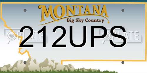 212UPS Montana License Plate