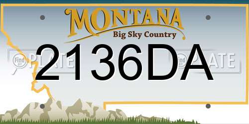 2136DA Montana License Plate