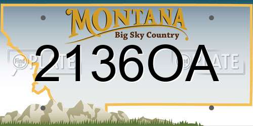 2136OA Montana License Plate