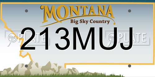 213MUJ Montana License Plate
