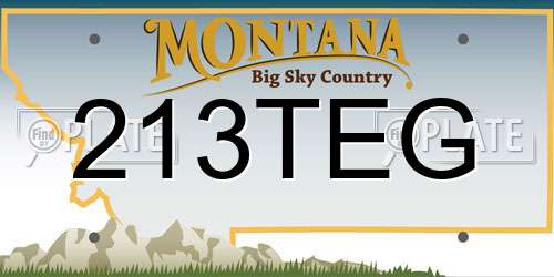 213TEG Montana License Plate
