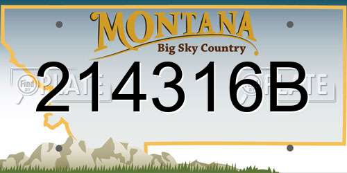 214316B Montana License Plate