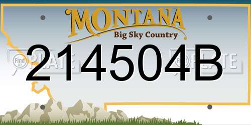 214504B Montana License Plate