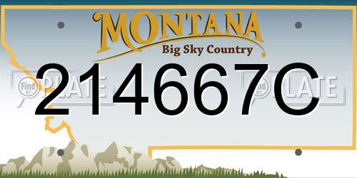 214667C Montana License Plate