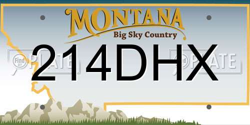 214DHX Montana License Plate