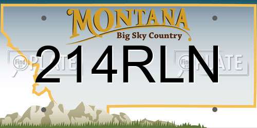 214RLN Montana License Plate