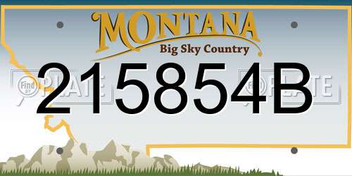 215854B Montana License Plate