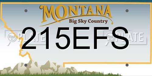 215EFS Montana License Plate