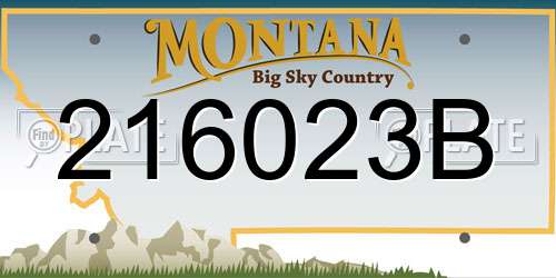 216023B Montana License Plate