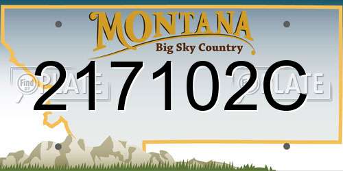 217102C Montana License Plate