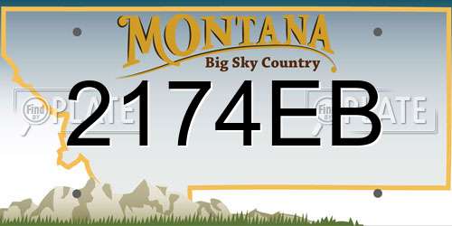 2174EB Montana License Plate