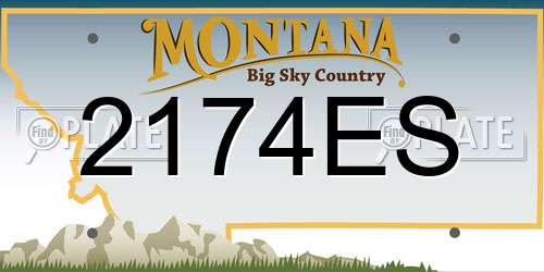 2174ES Montana License Plate