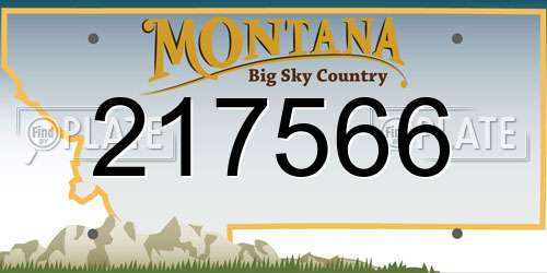 217566 Montana License Plate