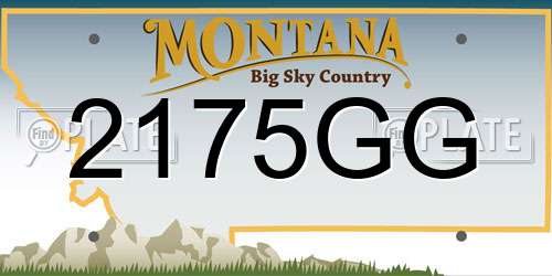 2175GG Montana License Plate