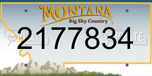 2177834 Montana License Plate