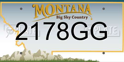 2178GG Montana License Plate