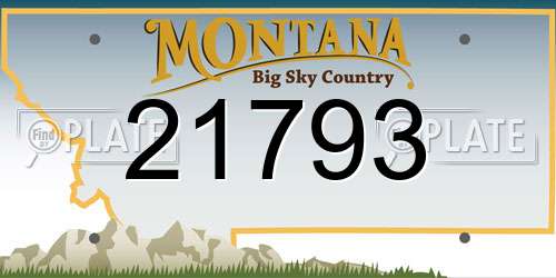 21793 Montana License Plate