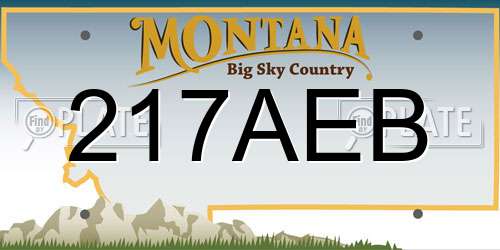 217AEB Montana License Plate