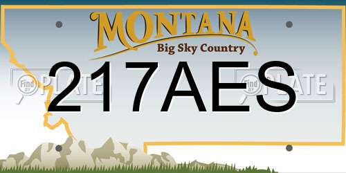 217AES Montana License Plate