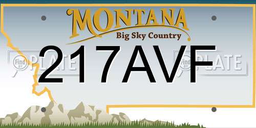 217AVF Montana License Plate