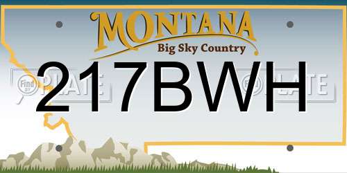 217BWH Montana License Plate