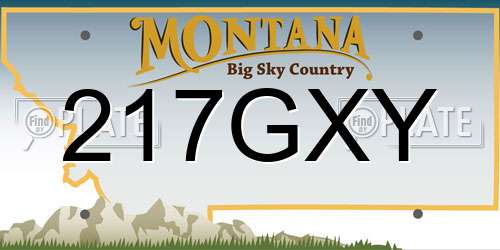 217GXY Montana License Plate