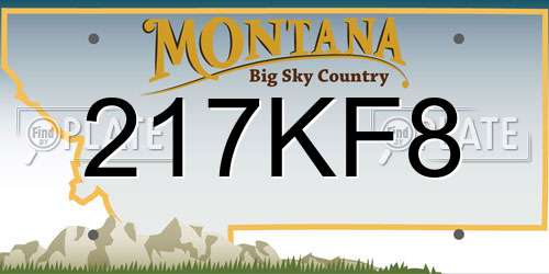 217KF8 Montana License Plate