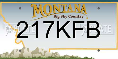 217KFB Montana License Plate