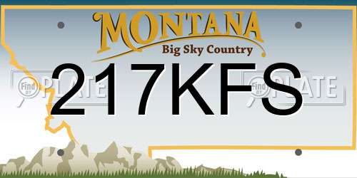 217KFS Montana License Plate