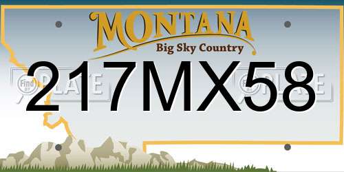 217MX58 Montana License Plate