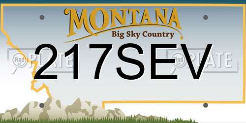 217SEV Montana License Plate