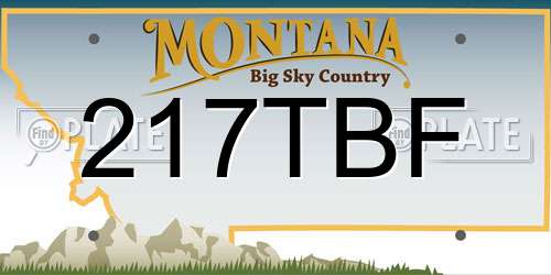 217TBF Montana License Plate