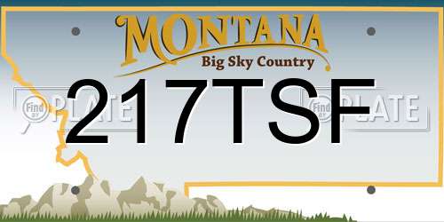 217TSF Montana License Plate