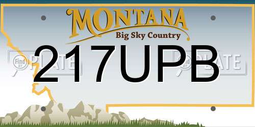 217UPB Montana License Plate
