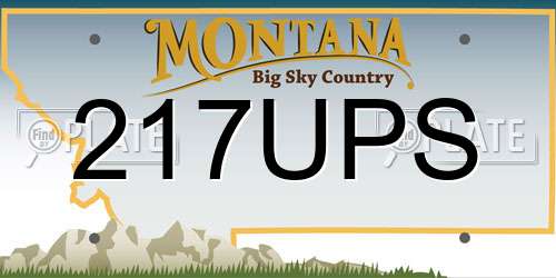 217UPS Montana License Plate