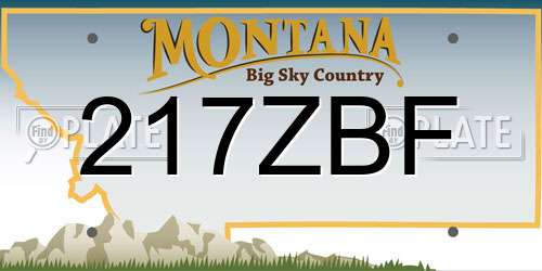 217ZBF Montana License Plate