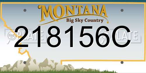 218156C Montana License Plate
