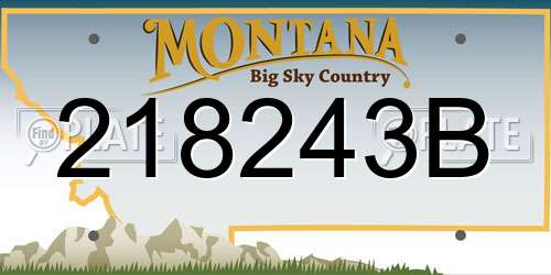 218243B Montana License Plate