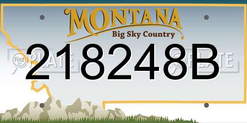 218248B Montana License Plate
