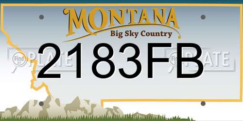 2183FB Montana License Plate