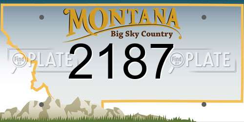 2187 Montana License Plate
