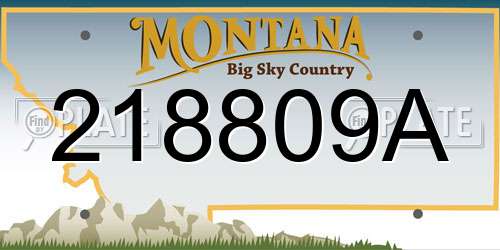 218809A Montana License Plate