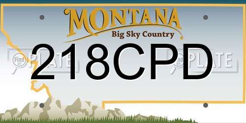 218CPD Montana License Plate