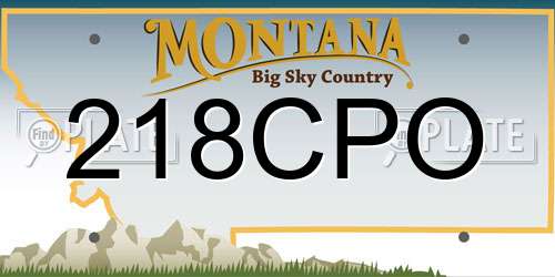 218CPO Montana License Plate