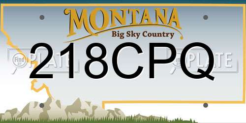218CPQ Montana License Plate