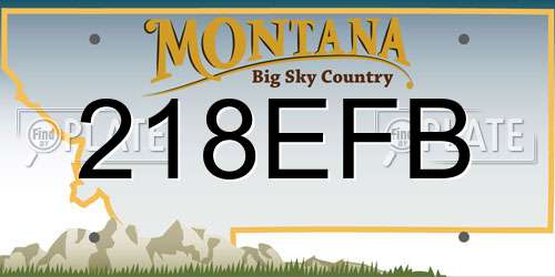 218EFB Montana License Plate